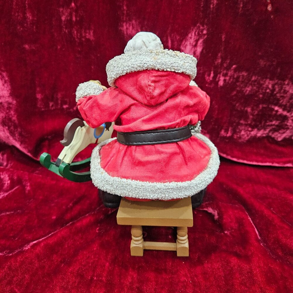 Santa Papier Mache With Rocking Horse - Picture 3 of 5